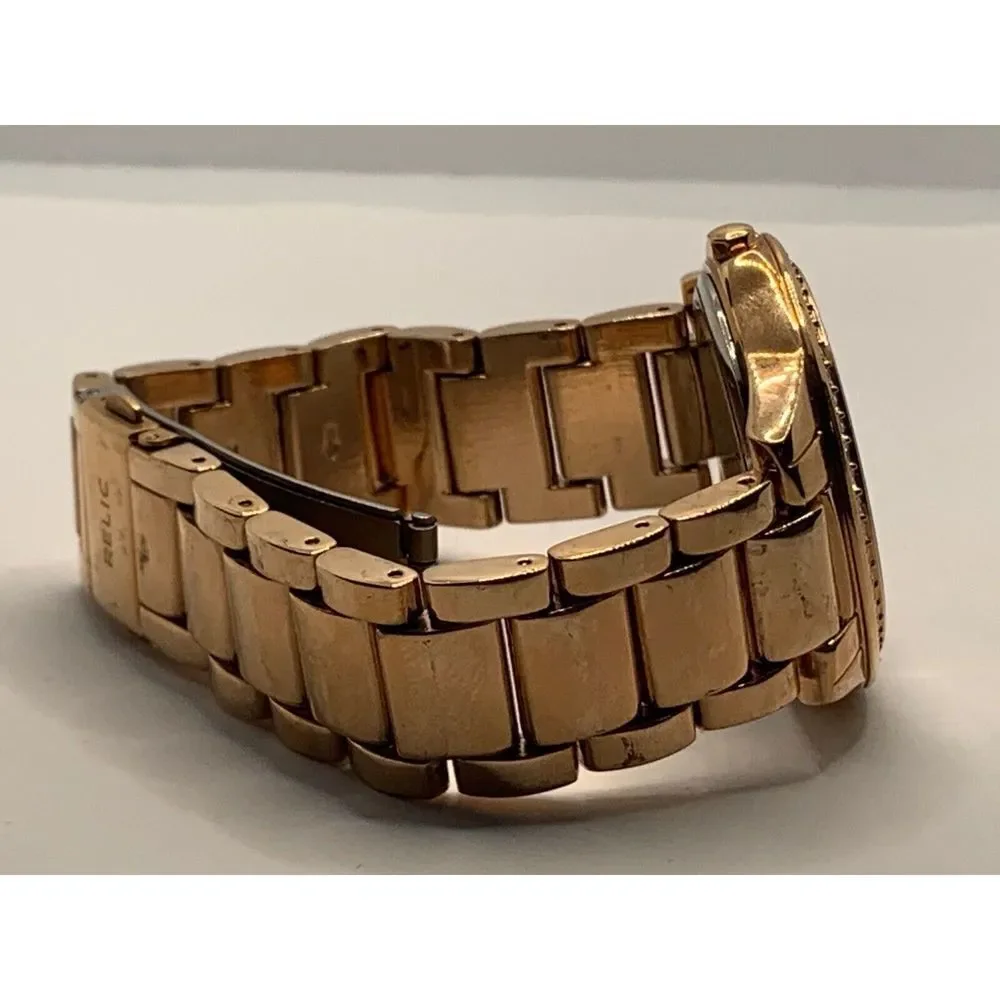 Relic ZR12178 Women's Stainless Steel Analog Rose Gold Dial Quartz Watch JD324